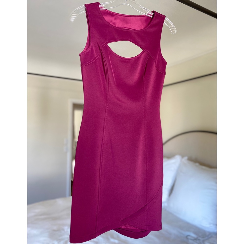 GUESS Mini Sleeveless Cutout Dress - Dark Purple